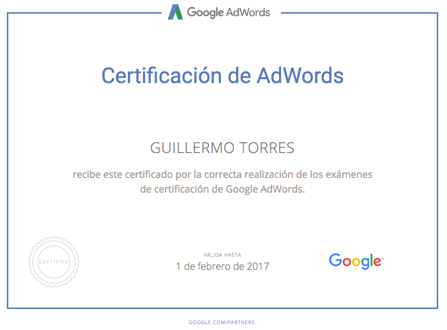 certificado google partners