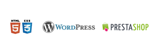 logos wordpress, html 5 y prestashop